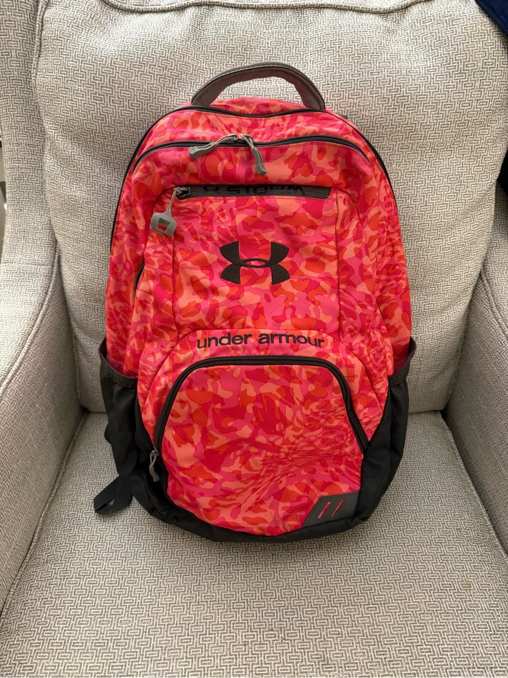 Under Armour Red & Pink Camo Backpack